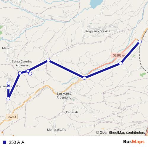 350 A A bus Line Map
