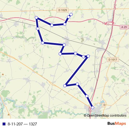 8-11-207 bus Line Map