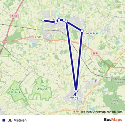 BB Metelen bus Line Map