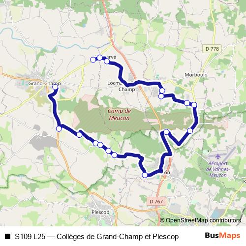 S109 L25 bus Line Map
