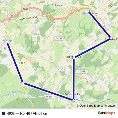 4908 bus Line Map