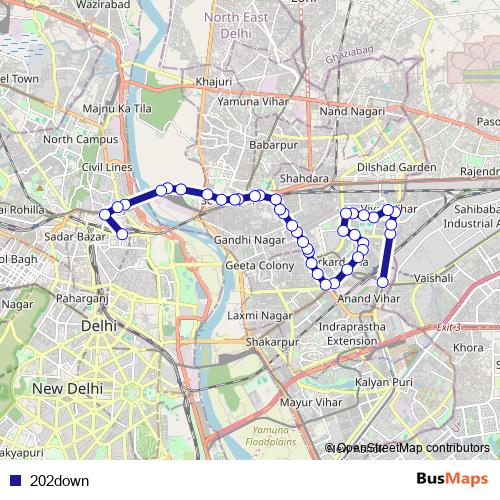 202down bus Line Map