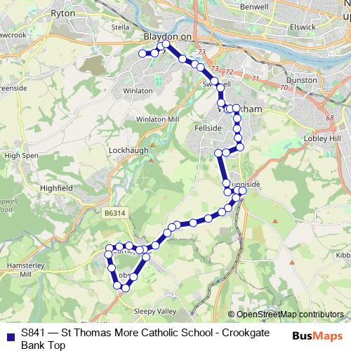 S841 bus Line Map