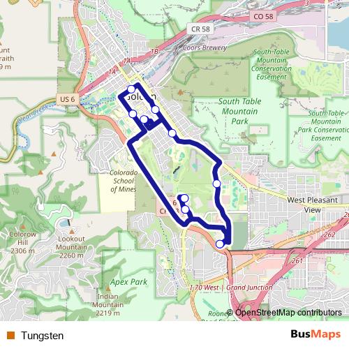 Tungsten bus Line Map