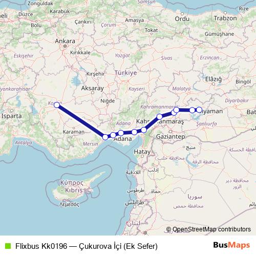 Flixbus Kk0196 bus Line Map