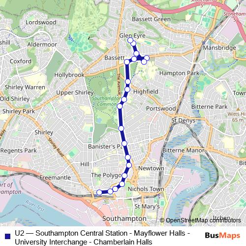 U2 bus Line Map
