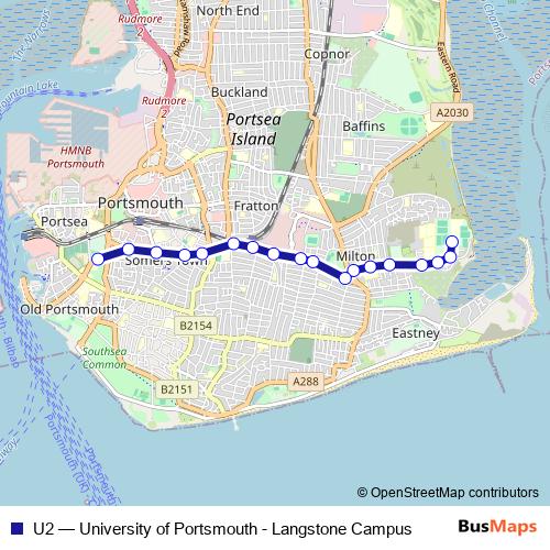 U2 bus Line Map