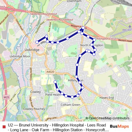 U2 bus Line Map