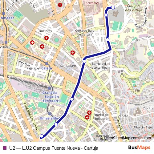 U2 bus Line Map