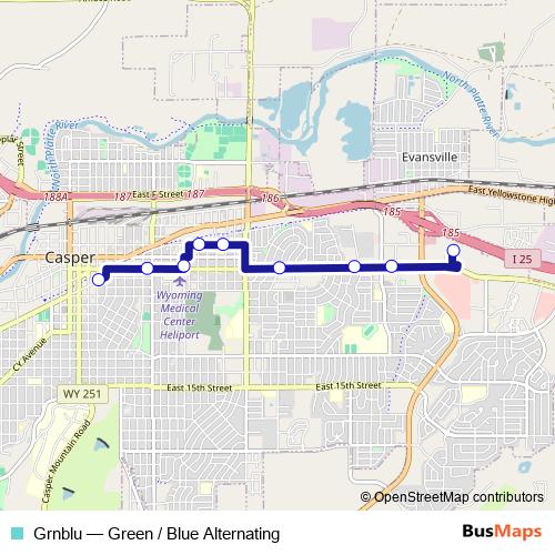 Grnblu bus Line Map
