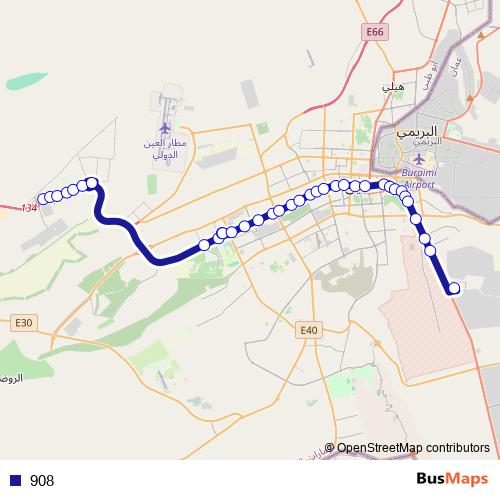 908 bus Line Map