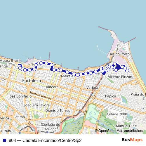 908 bus Line Map