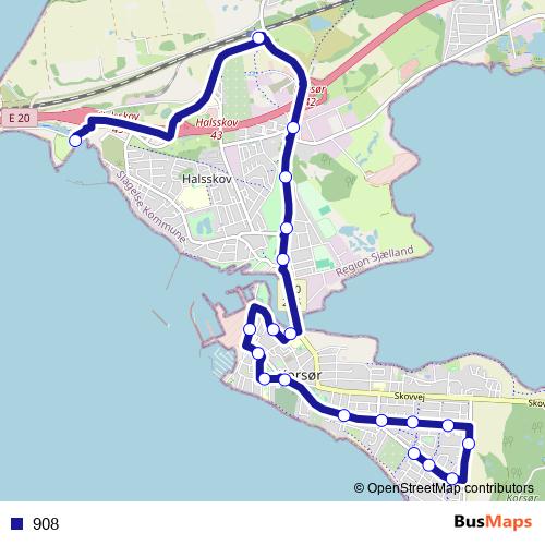 908 bus Line Map