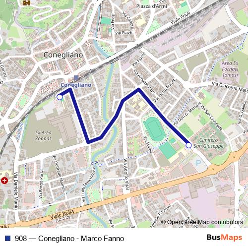 908 bus Line Map