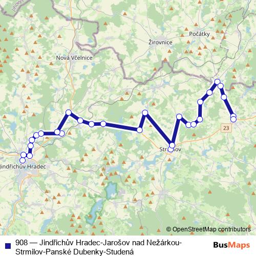 908 bus Line Map