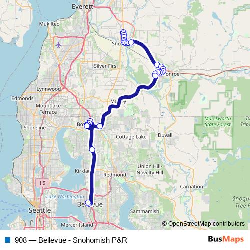 908 bus Line Map