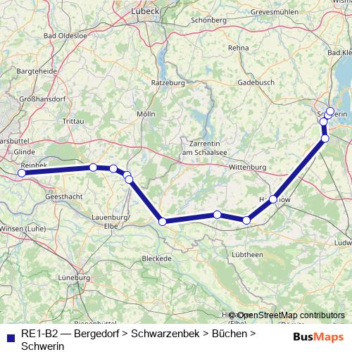 RE1-B2 bus Line Map