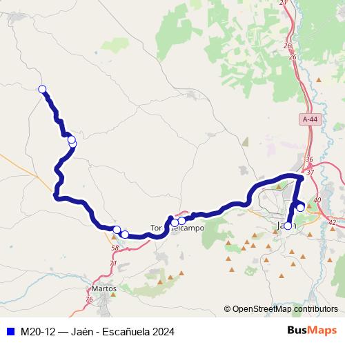 M20-12 bus Line Map