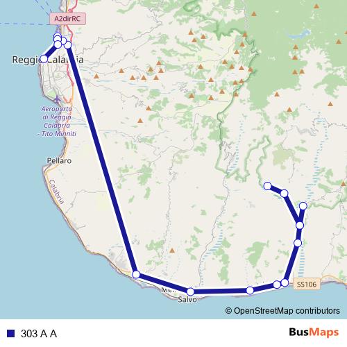 303 A A bus Line Map