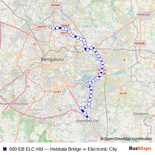 500-EB ELC-Hbl bus Line Map