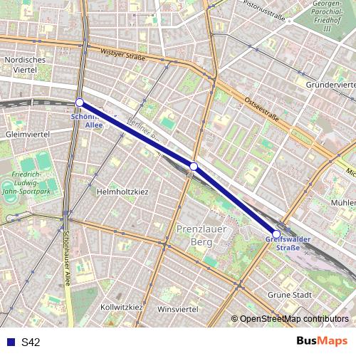 S42 bus Line Map