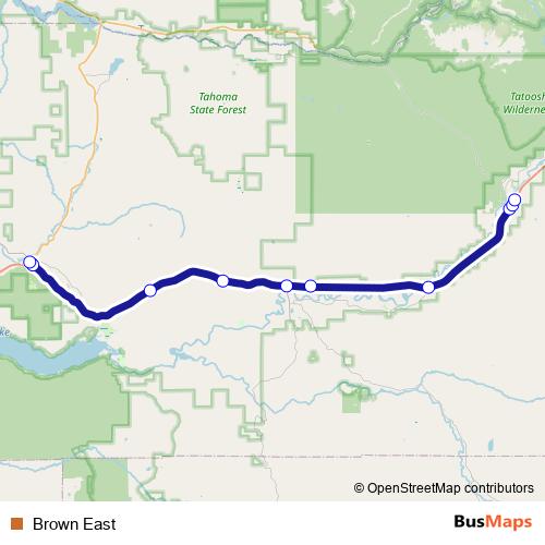Brown East bus Line Map