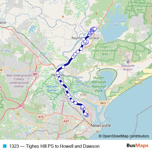 1323 bus Line Map