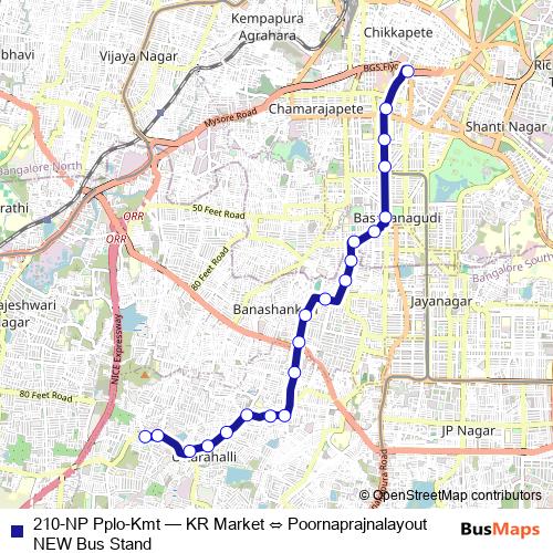 210-NP Pplo-Kmt bus Line Map