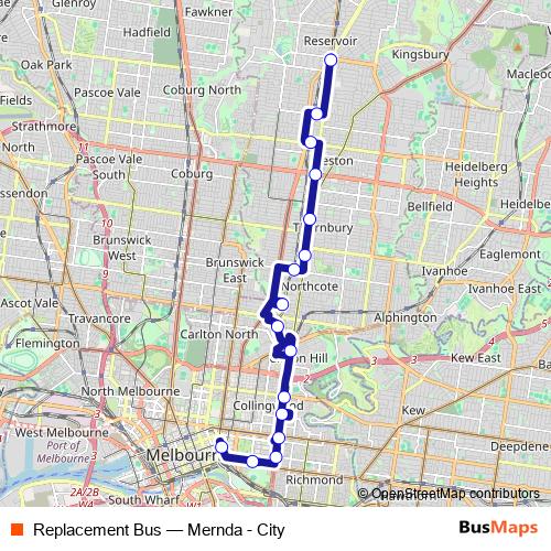 Replacement Bus metro Line Map