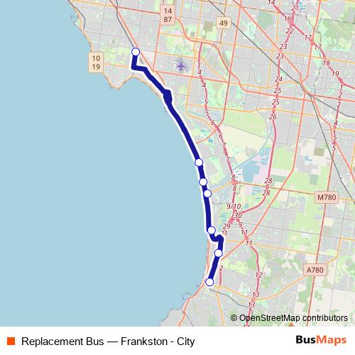 Replacement Bus metro Line Map