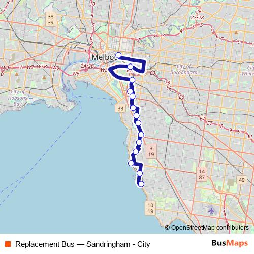Replacement Bus metro Line Map