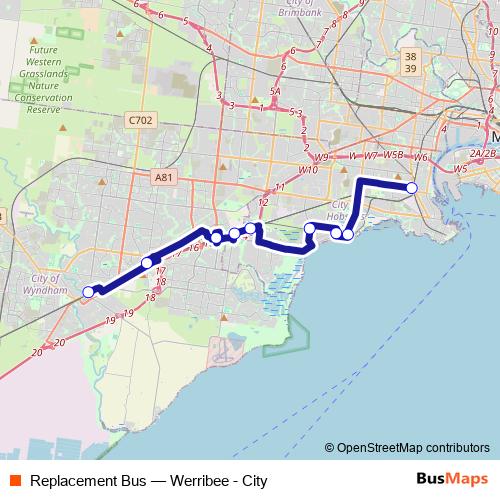 Replacement Bus metro Line Map
