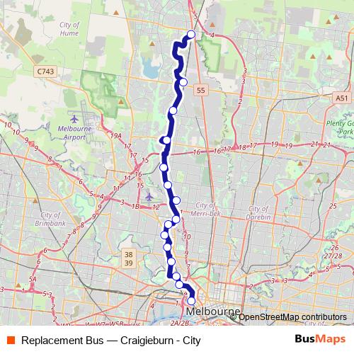 Replacement Bus metro Line Map