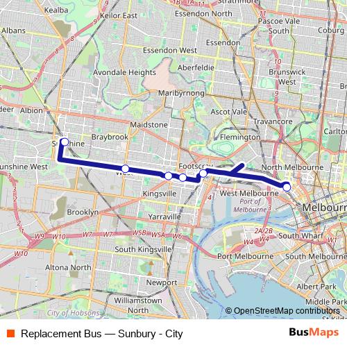 Replacement Bus metro Line Map