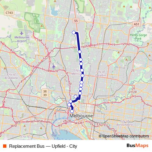 Replacement Bus metro Line Map
