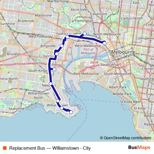Replacement Bus metro Line Map