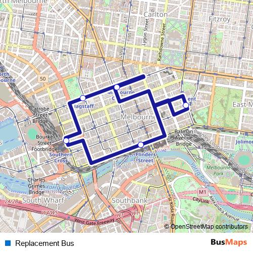 Replacement Bus metro Line Map