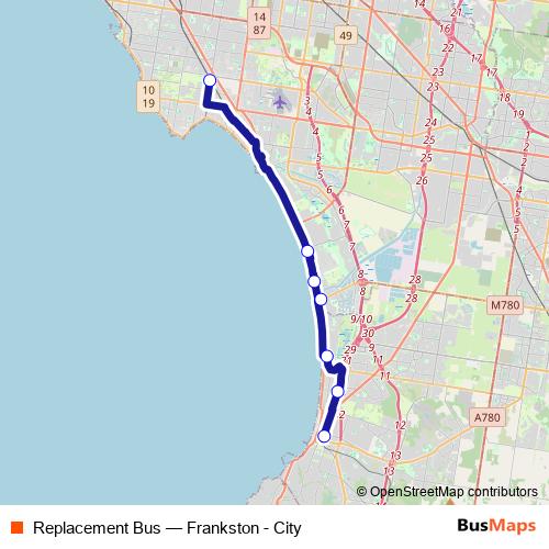 Replacement Bus metro Line Map