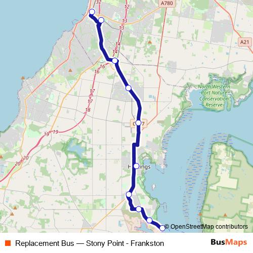 Replacement Bus metro Line Map