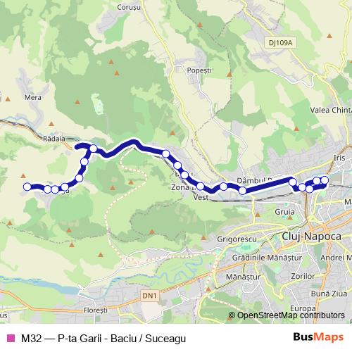 M32 bus Line Map