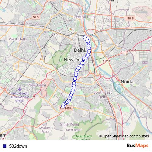 502down bus Line Map