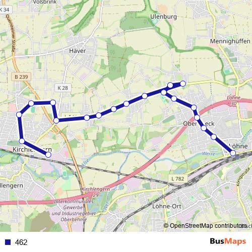 462 bus Line Map