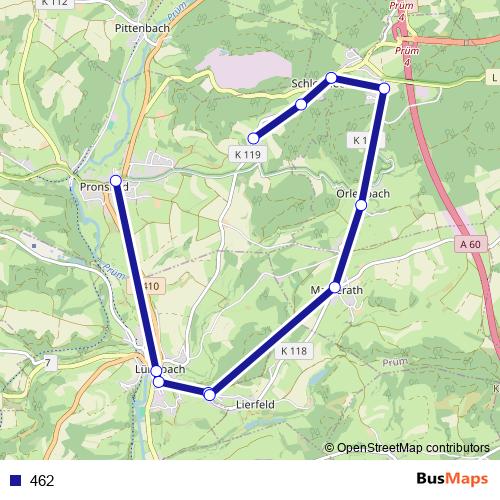462 bus Line Map