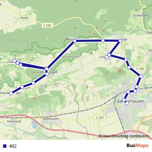 462 bus Line Map