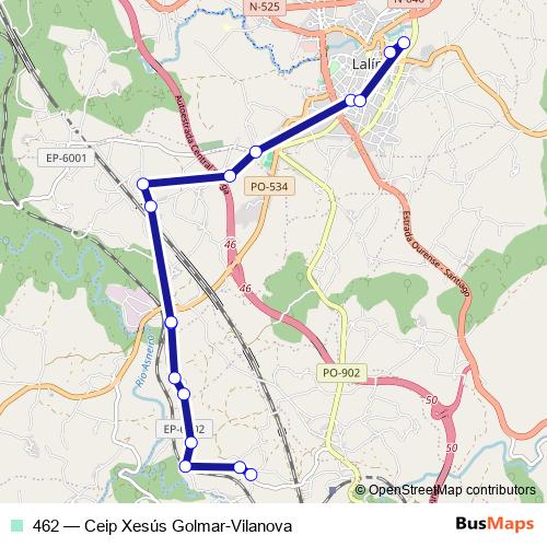 462 bus Line Map