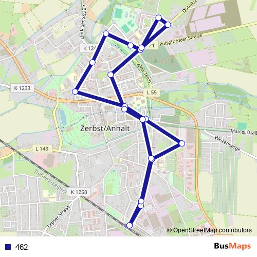 462 bus Line Map