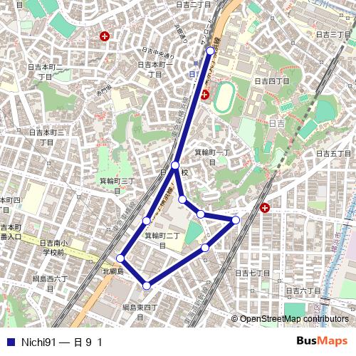Nichi91 bus Line Map