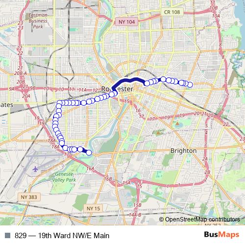 829 bus Line Map