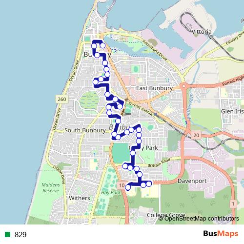 829 bus Line Map