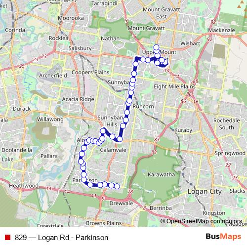 829 bus Line Map